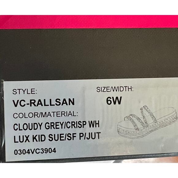 Vince Camuto Cloudy Grey Rallsan Strappy Slide Sandals 6 W - Picture 4 of 4